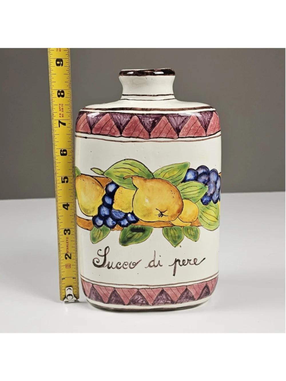 Vintage Ceramiche Giacomini Orvieto Italian Pottery Succo Di Pere Pear Jar